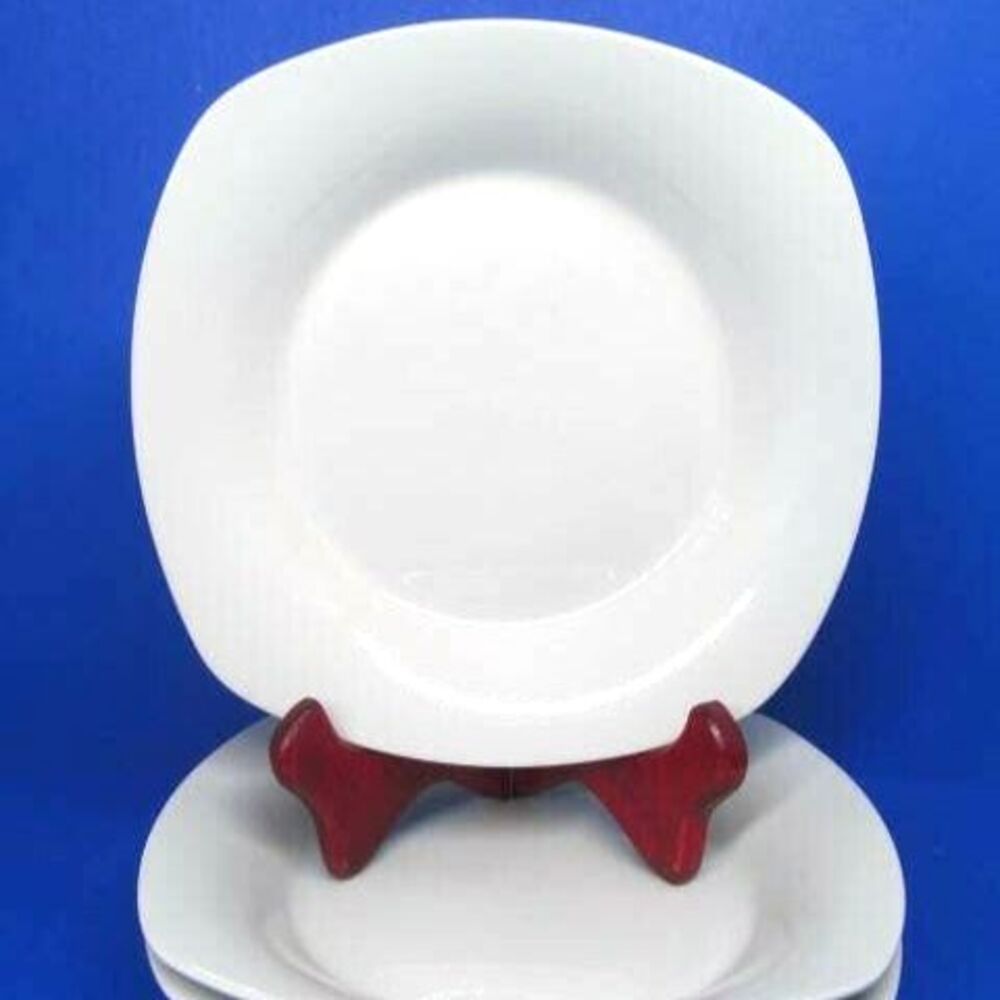 Mikasa Gourmet Basics Andorra White Square 8" Soup Bowls Set Of 3
